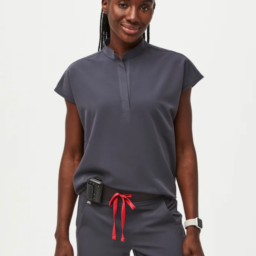 FIGS Charcoal Rafaela Oversized scrub top